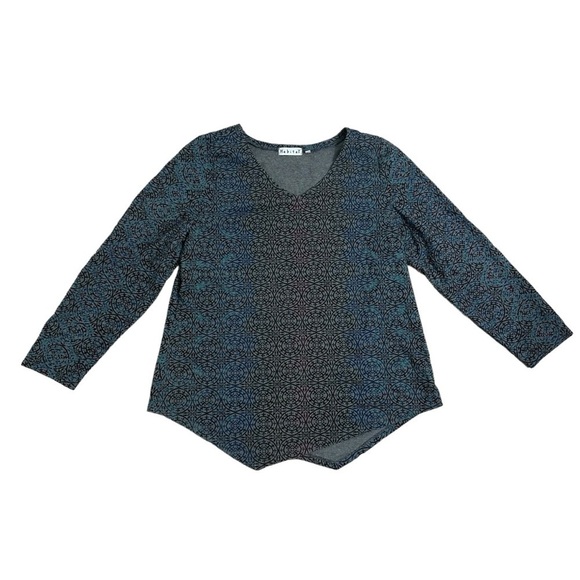 Habitat Clothes to Live In Blouse Long Sleeve Floral Boho Lagenlook Size Large - Picture 3 of 6